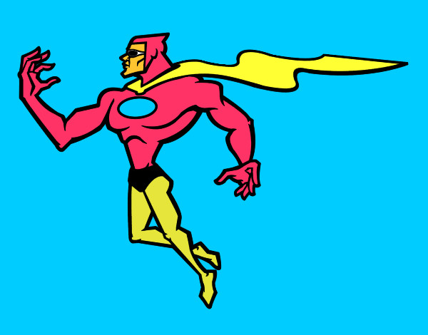 Disegno Supereroi potente pitturato su ALESSAN