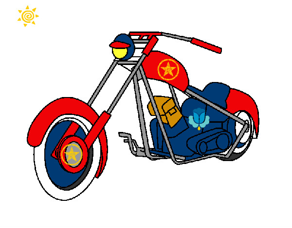 Disegno Motocicletta pitturato su carl
