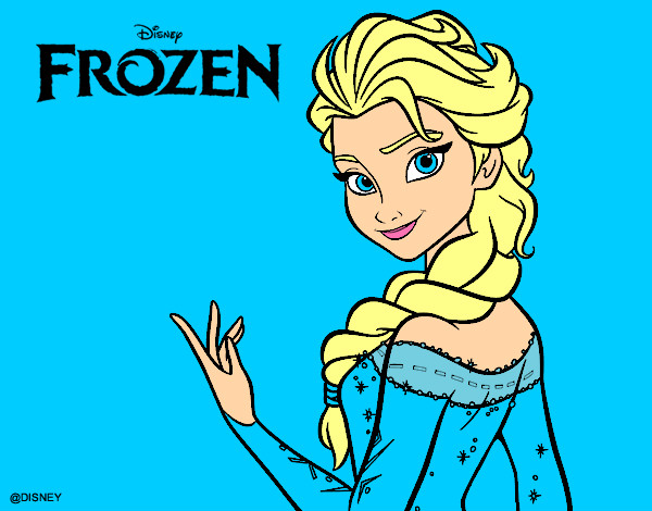 Disegno Elsa di Frozen pitturato su Bianca03