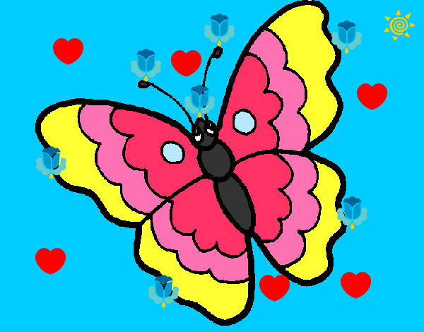 Disegno Farfalla 13 pitturato su jacopoegem