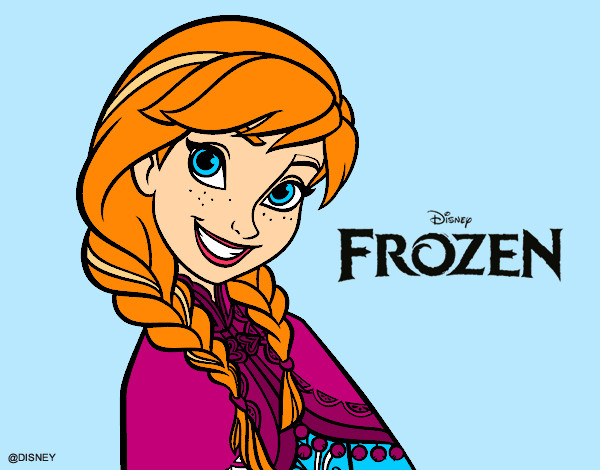 Disegno Frozen Anna pitturato su Bianca03