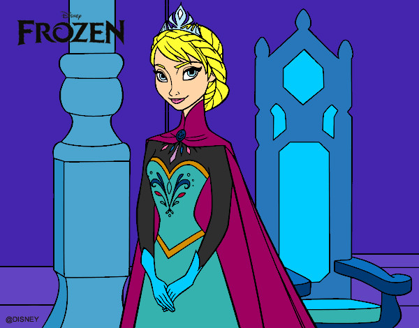 Disegno Frozen Regina Elsa pitturato su Bianca03