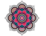 Disegno Mandala fiore orientale pitturato su Bianca03