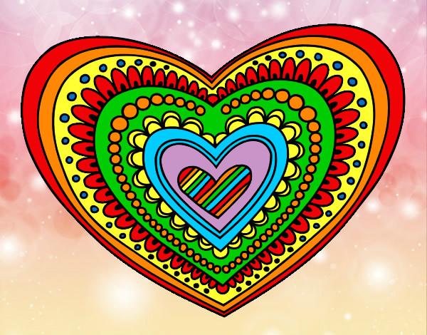 Disegno Mandala cuore pitturato su Gremi