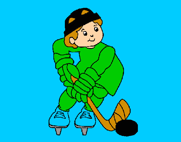 Bambino che gioca a hockey 