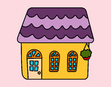 Disegno Casa di una favola pitturato su violaviola
