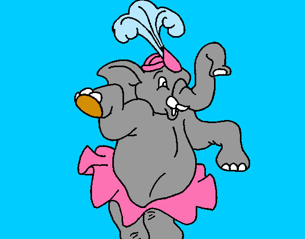 Disegno Elefante che balla  pitturato su gabry73