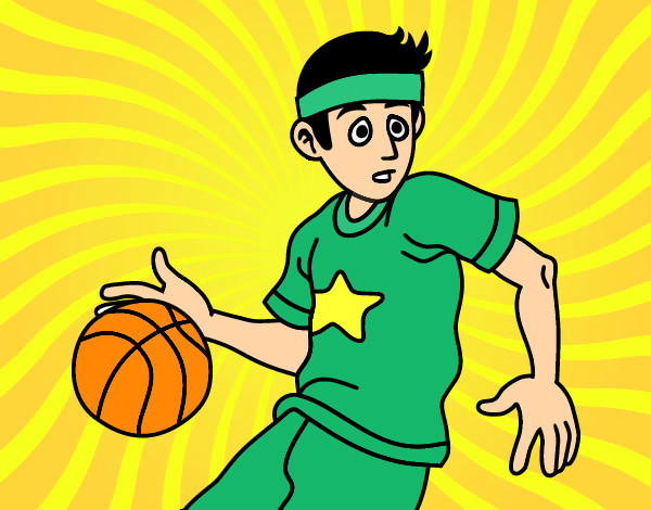 Disegno Giovane giocatore di basket pitturato su gabry73