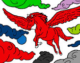 Disegno Cavalli alati pitturato su GABRIEL17