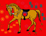 Disegno Cavallo da competizione pitturato su GABRIEL17