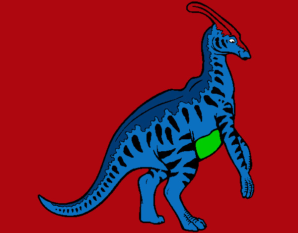 Disegno Parasaurolophus a strisce  pitturato su GABRIEL17