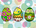 Disegno Tre uovo di Pasqua pitturato su PAPA
