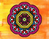 Disegno Mandala mosaico modernista  pitturato su SHERY