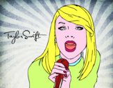 Disegno Taylor Swift cantando pitturato su Lusi