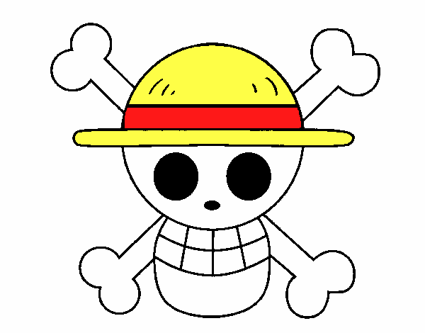 Disegno libero un pezzo cappello di paglia bandiera pirata scimmia