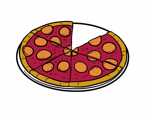Disegno Pizza italiana pitturato su stefy2302