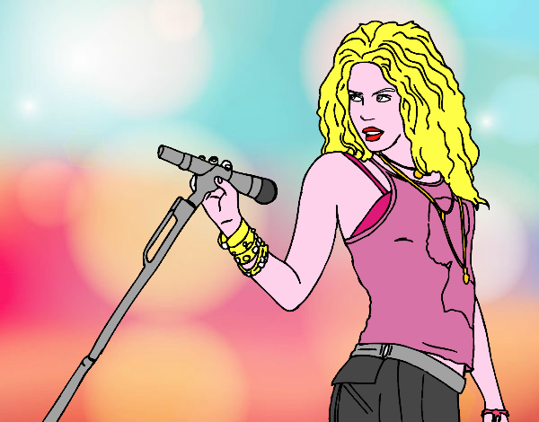 Disegno Shakira in concerto pitturato su alessia07