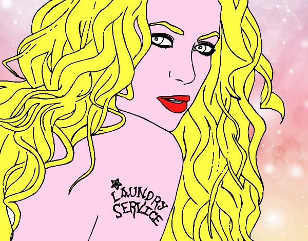 Disegno Shakira - Laundry Service pitturato su alessia07
