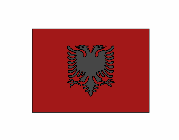Disegno Albania pitturato su andi