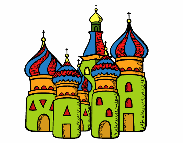 Disegno Cattedrale di San Basilio di Mosca pitturato su Achille
