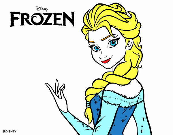 Disegno Elsa di Frozen pitturato su scuitato