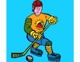Disegno Giocatore di hockey su ghiaccio pitturato su Achille