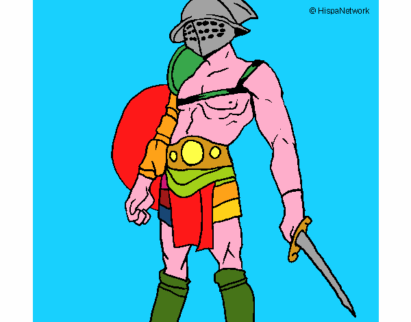 Disegno Gladiatore  pitturato su Achille