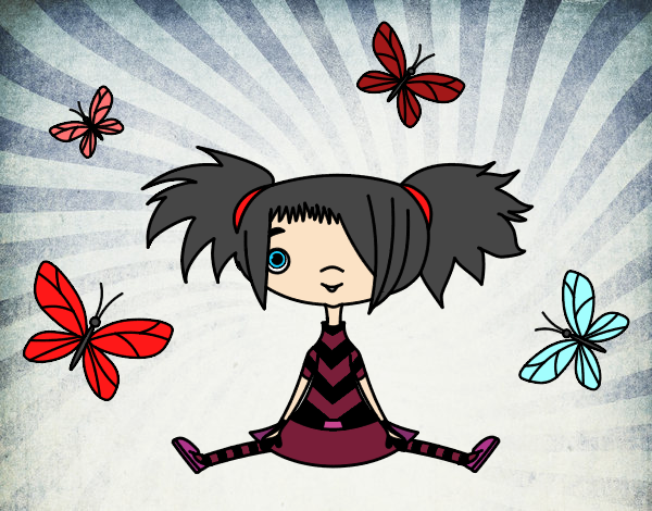 ragazza EMO  con farfalle