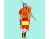 Disegno Soldato romano  pitturato su Achille