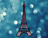Disegno Torre Eiffel pitturato su scuitato