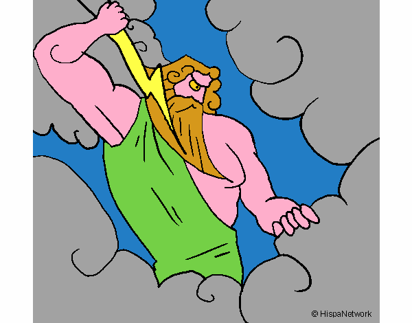 Disegno Zeus pitturato su Achille