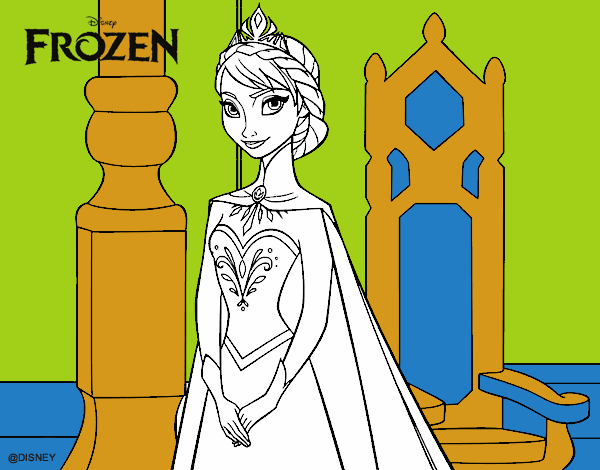 Disegno Frozen Regina Elsa pitturato su alesia