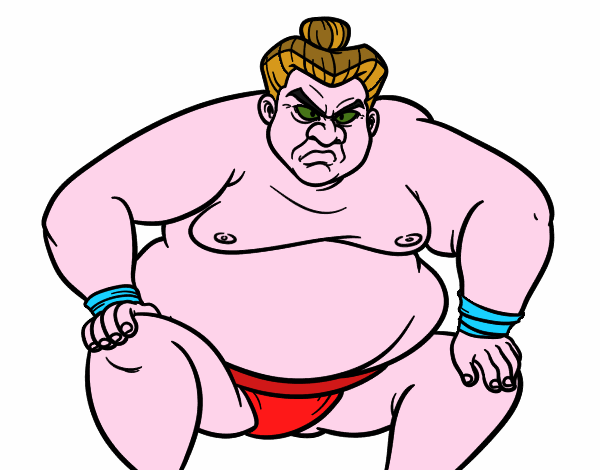 Lottatore sumo furioso
