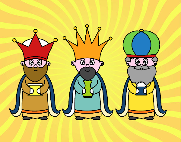 Disegno I 3 Re Magi pitturato su amirotto