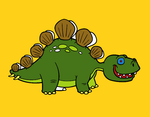 Disegno Lo stegosauro pitturato su amirotto