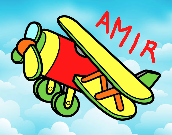 Disegno Aeroplano acrobatico pitturato su amirotto
