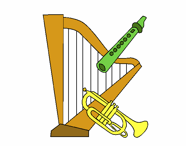 Arpa, flauto e tromba 
