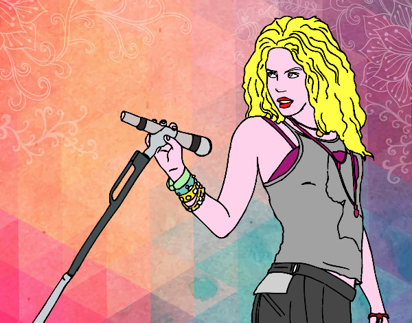 Disegno Shakira in concerto pitturato su Alessia02