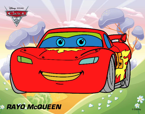 Disegno Cars 2 - Saetta McQueen pitturato su Achille