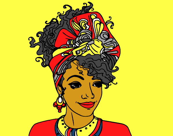 Disegno Donna africana pitturato su Gloriana 