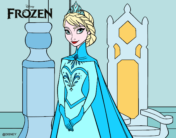 Disegno Frozen Regina Elsa pitturato su Alessia02