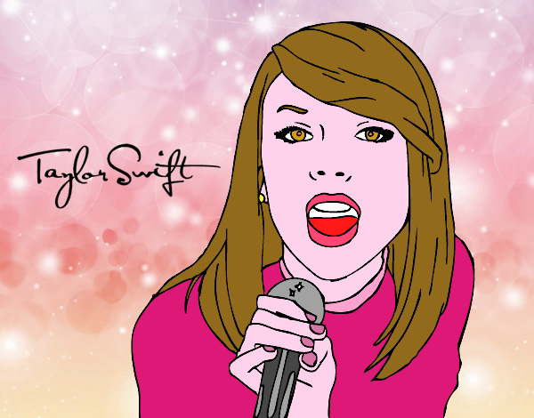 Disegno Taylor Swift cantando pitturato su Alessia02