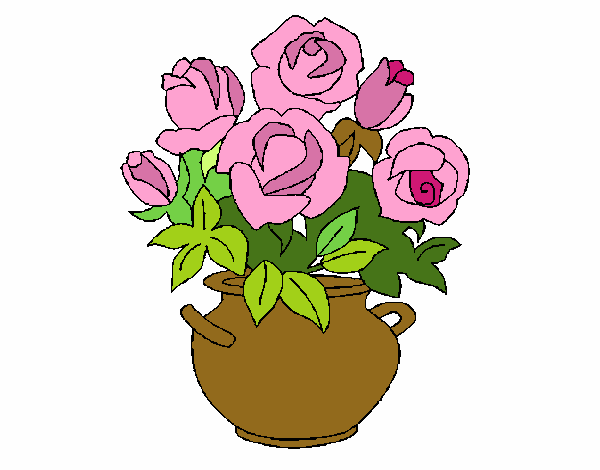 Disegno Vaso di fiori pitturato su Gloriana 