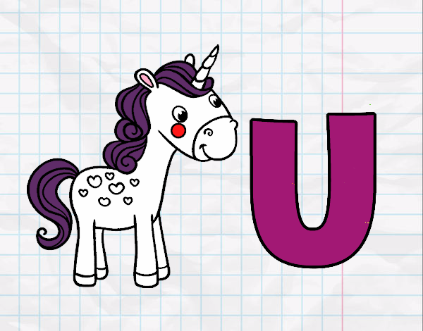 Disegno U di Unicorno pitturato su francy04