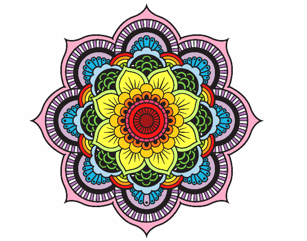 Disegno Mandala fiore orientale pitturato su Alessia02