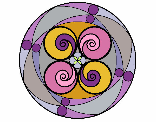 Disegno Mandala 5 pitturato su josette