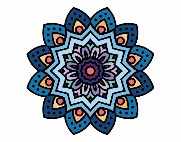Disegno Mandala fiore natural pitturato su kara