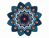 Disegno Mandala fiore natural pitturato su kara