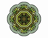 Disegno Mandala mosaico modernista  pitturato su kara