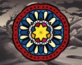 Disegno Mandala mosaico pitturato su diego08